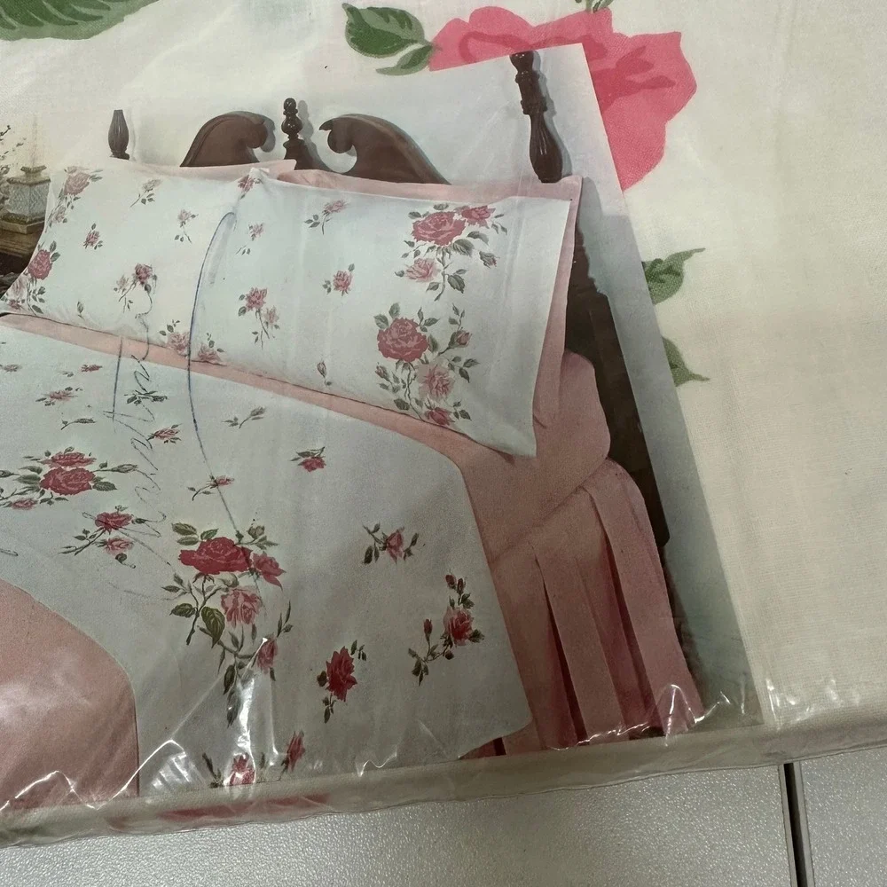 Grant Maid Regal Rose Vintage Double Flat Sheet 100% Cotton Pink Floral 81x108